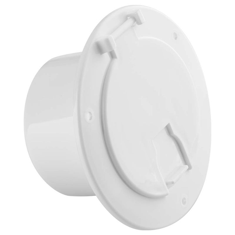 Halotronics RV 5-inch Round Electric Cable Hatch for 30 and 50 Amp Cords (White) - Image 1